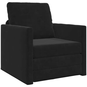 Floor Sofa Bed with Cushion Black 74 x 77 x 81 cm Velvet Vidaxl