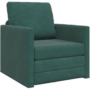 Floor Sofa Bed with Cushion Dark green 74 x 77 x 81 cm Velvet Vidaxl