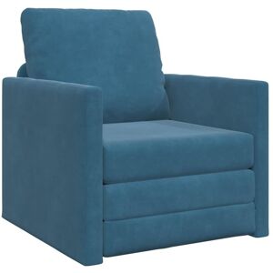 Floor Sofa Bed with Cushion Blue 74 x 77 x 81 cm Velvet vidaXL