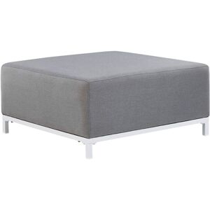 Beliani - Outdoor Indoor Ottoman Sofa Upholstered Grey Fabric Black Legs Rovigo