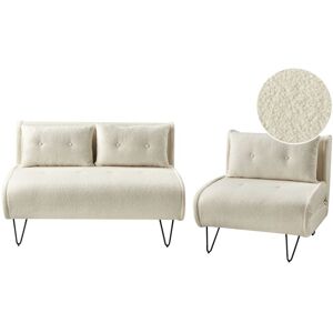 BELIANI Living Room Set 3 Seater VESTFOLD Boucle Off-White