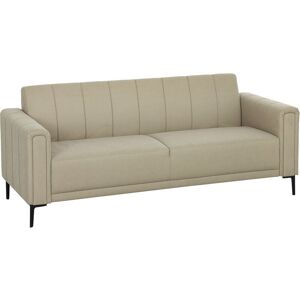 HOMCOM 3 Seater Sofa, Modern Fabric Couch with Channel Tufted, Khaki
