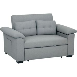 Homcom - Click Clack Sofa Bed 2 Seater Sofa Bed for Living Room Light Grey