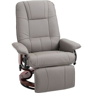 Homcom - Ergonomic Office Recliner Sofa Chair pu Leather Armchair Lounger Grey