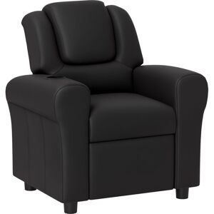 Homcom - Kids Recliner Chair with Adjustable Backrest & Footrest Black