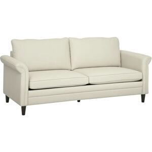 Homcom - Modern 3 Seater Sofa for Living Room, Fabric Couch Settee, Cream