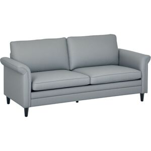 Homcom - Modern 3 Seater Sofa for Living Room, Fabric Couch Settee, Grey