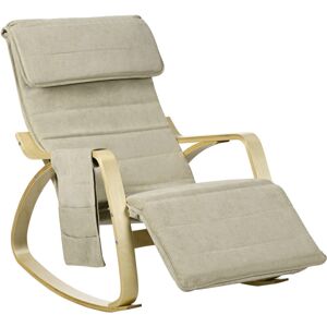Homcom - Rocking Chair Recliner Armchair with Adjustable Footrest, Khaki