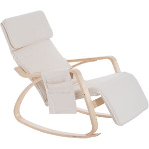 Homcom - Rocking Chair Recliner Armchair with Adjustable Footrest, Cream White