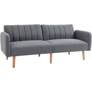 Homcom - 3 Seater Linen Sofa Bed with Adjustable Backrest for Living Room
