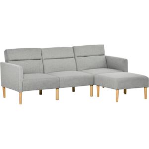 Homcom - Upholstered Sofa bed Reversible Sectional Sofa Set linen-Touch Sleeper