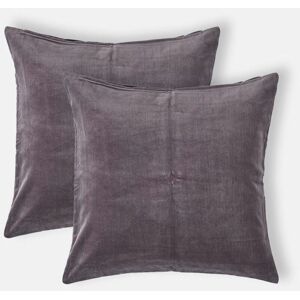 Homescapes - Set of 2 Dark Grey Velvet Cushion Covers, 40 x 40 cm