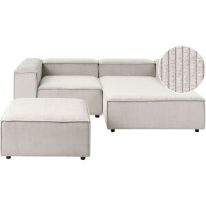 BELIANI Modular Corner Sofa 3 Seater ARDAL Corduroy Taupe Left Hand