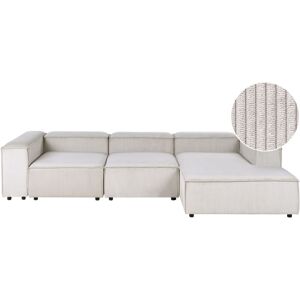 BELIANI Modular Corner Sofa 4 Seater ARDAL Corduroy Taupe Left Hand