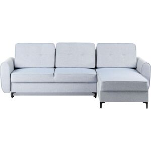 Beliani - Left Hand Fabric Corner Sofa Bed with Storage Polyester Fabric Cushion Back Blue Simris