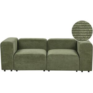 BELIANI Modular Sofa 2 Seater FALSTERBO Corduroy Green
