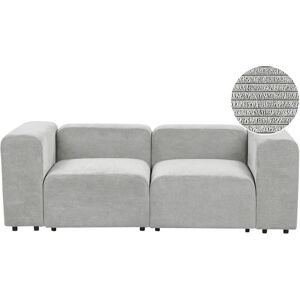 Beliani - Modern 2 Seater Modular Sofa Couch Corduroy Upholstery Living Room Set Grey Falsterbo