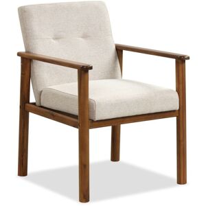 Costway - Modern Accent Chair Linen Fabric Upholstered Leisure Armchair w/Rubber Wood Legs