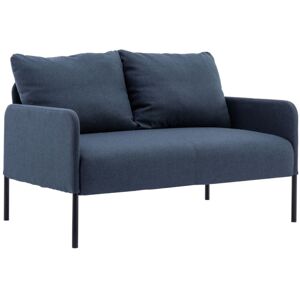 Wahson Office Chairs - 2 Seater Sofa in Linen Thick Padded Couch Modern Compact Loveseat for Apartment Bedroom Living Room, Blue, Wahson