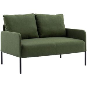 Wahson Office Chairs - 2 Seater Sofa in Linen Thick Padded Couch Modern Compact Loveseat for Apartment Bedroom Living Room, Green, Wahson