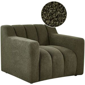 Beliani - Modern Armchair Upholstered Boucle Fabric Cushioned Backrest Thickly Padded Dark Green Agerup