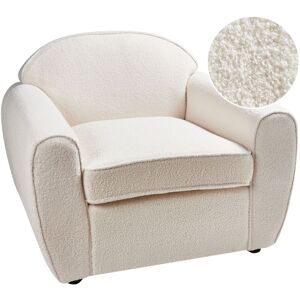 Beliani - Modern Armchair Upholstered Boucle Fabric Cushioned Backrest Thickly Padded Light Beige Ellede
