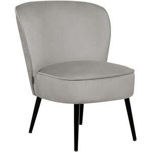 Beliani - Modern Armless Living Room Accent Armchair Velvet Fabric Light Grey Voss