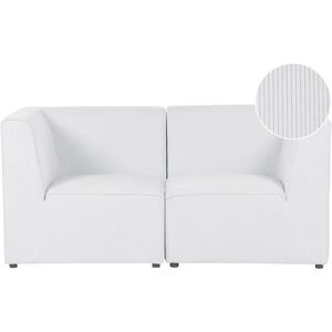 Beliani - Modern Corduroy 2 Seater Modular Sofa Jumbo Cord Corded Two Sectional Corner Pieces Off White Lemvig