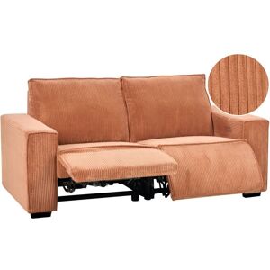Beliani - Modern Corduroy Electric Recliner Sofa 3-Seater Orange Nukari
