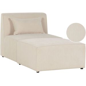 Beliani - Modern Corduroy Jumbo Cord Chaise Lounge Two Piece Upholstered Beige Lemvig