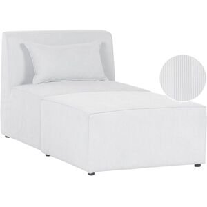Beliani - Modern Corduroy Jumbo Cord Chaise Lounge Two Piece Upholstered Off White Lemvig