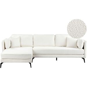 Beliani - Modern Corner Sofa Right Hand Boucle Pillow Back Scatter Cushions Off-White Altan