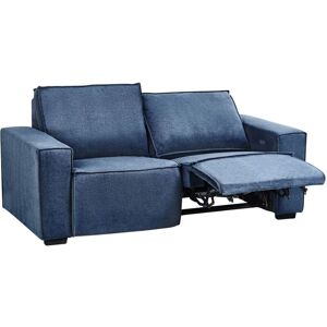 Beliani - Modern Fabric Electric Recliner Sofa 3-Seater Blue Nukari