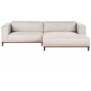 Beliani - Modern Fabric Left-Hand Corner Sofa Polyester Wooden Legs Armrests Light Beige Veng