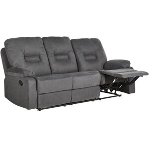 Beliani - Modern Fabric Recliner Sofa Manual Reclining Padded 3 Seater Grey Bergen ii