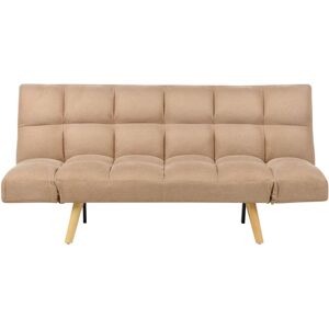 Beliani - Modern Fabric Sofa Bed Click Clack 2 Seater Adjustable Armrests Brown Ingaro