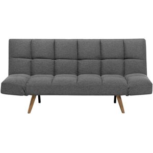 Beliani - Modern Fabric Sofa Bed Click Clack 2 Seater Adjustable Armrests Dark Grey Ingaro