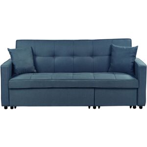 BELIANI Sofa Bed 2 Seater GLOMMA Fabric Navy Blue