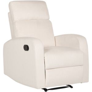 Beliani - Modern Fabric Velvet Manual Recliner Armchair Off-White Verdal