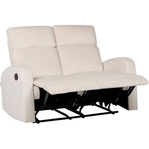 Beliani - Modern Fabric Velvet Manual Recliner Sofa 2-Seater Off-White Verdal