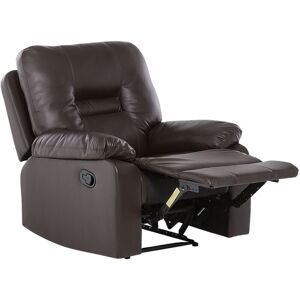 Beliani - Modern Faux Leather Recliner Chair Manual Reclining Padded Armchair Brown Bergen