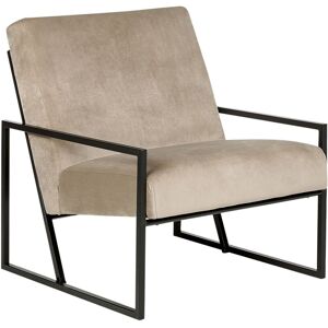 Beliani - Modern Glam Armchair Accent Chair Velvet Upholstery Black Metal Frame Taupe Delary