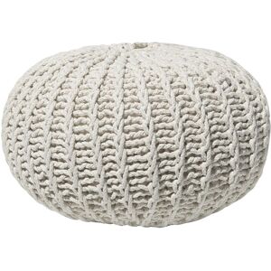 Beliani - Modern Knitted Round Pouffe Ottoman Cotton Beige 50 x 35 cm Conrad ii