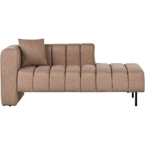 Beliani - Modern Left Hand Chaise Lounge Fabric Upholstery Black Legs Additional Cushion Light Brown Lannils