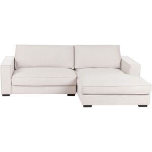 Beliani - Modern Left Hand Fabric Corner Sofa Polyester Upholstered Back with Cushions Light Beige Renders