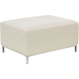 Beliani - Modern Linen Fabric Ottoman Beige Polyester Stainless Steel Legs Oslo
