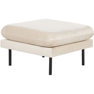Beliani - Modern Ottoman Square Footstool Pillow-Top Velvet Fabric Light Beige Vinterbro