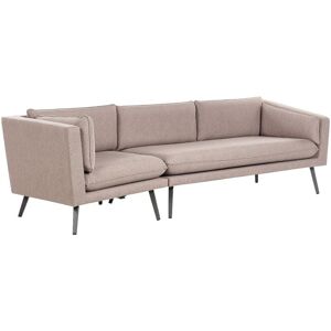 Beliani - Modern Outdoor Garden Sofa Upholstered 3 Seater Left Hand uv Resistant Beige Loretello