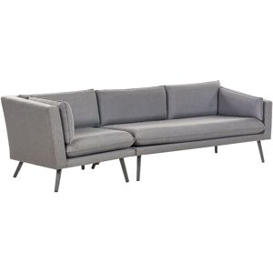 BELIANI Modern Outdoor Garden Sofa Upholstered 3 Seater Left Hand uv Resistant Grey Loretello