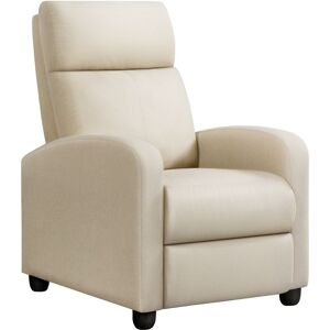 Fabric Recliner Chair Single Recliner Sofa, Beige - Yaheetech